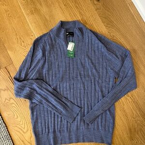 Men's Merino Wool Blue Sweater